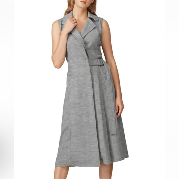 Jason Wu Dresses & Skirts - Jason Wu Plaid Twill Houndstooth Belted Sleeveless Button Down Midi Dress Sz 12